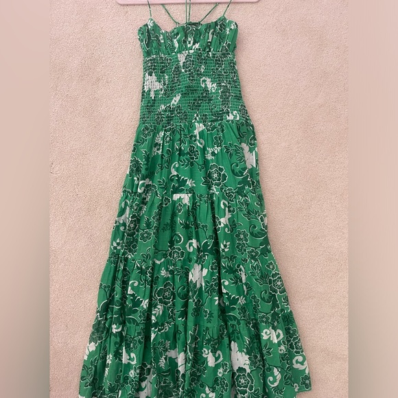 Anthropologie Kelly green maxi sun dress floral boho beach preppy NWT - Picture 15 of 15